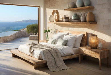 Master suite bedroom 3D render — Cyprus