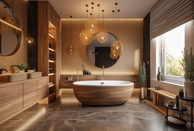 Spa bathroom 3D render — Cyprus