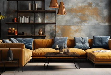 Contemporary living room 3D render — Cyprus